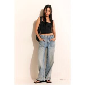 Free People We The Free / Palmer Cuffed Jeans Light Wash / sz 27/ EUC